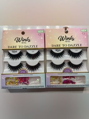 2 PACK! Ardell Winks Dare to Dazzle Faux Mink Lashes — Black #111 Bundle